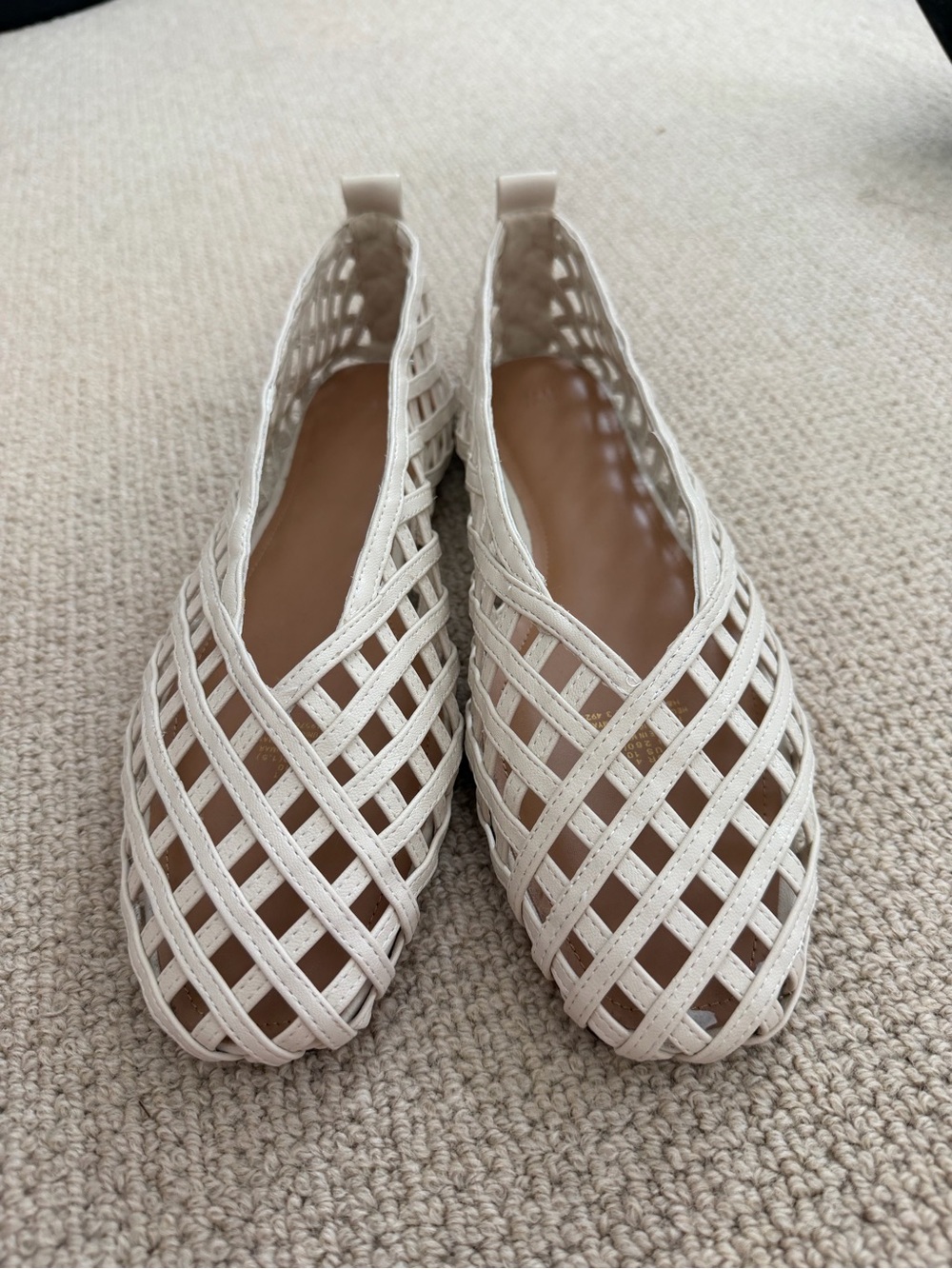 H&M Cream Woven Slip-On Flats